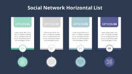 소셜네트워크 수평 목록 파워포인트 인포그래픽