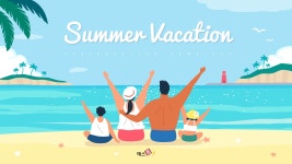 PPT 발표자료 빠르게 만드는 방법은? 여름 휴가 (Summer) 일러스트 배경 템플릿 템플릿으로 10분 완성 | 예스폼 PPT