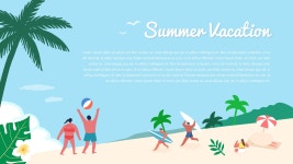 여름 휴가 (Summer) 일러스트 배경 템플릿