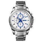 SKMEI 1378 Fashion Men Business Leisure Watch 30m Waterproof Metal Quartz Wrist Watch (Silver+Black) - Newegg.com