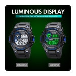 SKMEI 1759 Dual Time Digital Display Waterproof PU Leather Strap Luminous Electronic Watch (Navy Blue) Black - Newegg.com