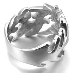 bake ring(베이크링) | Men's Large Stainless Steel Ring Silver Dragon Gothic... s Large Stainless Steel Ring Silver Dragon Gothic Tribal Biker Polished...