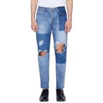랩101(LAB101) DAVID SLIM MID BLUE DISTROYED BLOCK WASHING - 138,600원 | 무신사 스토어