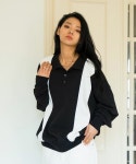 엑스와이지(XYZ) UNISEX LONG PK T-SHIRT - BLACK & WHITE - 47,600원 | 무신사 스토어