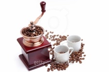 투컵스커피(Two cups coffee) | Coffee grinder and two cups 이미지 (91082534) - 게티이미지뱅크 Coffee grinder and two cups