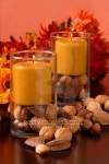Two candles in an autumn setting 이미지 (145921818) - 게티이미지뱅크 Two candles in an autumn setting