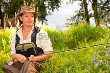 Woman Angler 이미지 (176104219) - 게티이미지뱅크 Woman Angler