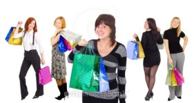 쇼핑액츄얼리(Shopping Actually) | shopping girls with especially happy girl at the front 이미지... 게티이미지뱅크 shopping girls with especially happy girl at...