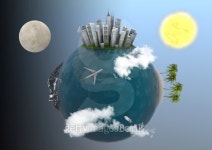 "Holiday Planet with tropical island , a big city and mountains" 이미지 (178185884) - 게티이미지뱅크 "Holiday Planet with...
