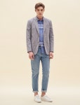 SSF SHOP - 삼성물산 패션부문 온라인 공식몰 블루 리넨 블렌드 투버튼 재킷