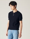 SSF SHOP - 삼성물산 패션부문 온라인 공식몰 Waffle Texture Pique Shirt - Navy