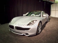 인터에쓰유 | 54rd 인터에 fisker 카르마 플러그 인 하이브리드 모델 2011 실버 – 스톡 사설전용 사진 © ericbvd #41581239