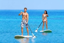 Paddleboard 해변에 서 패 들 보드