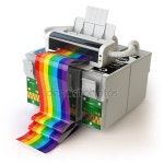 컬러 잉크젯 프린터 격리 o에 대 한 프린터 및 Cmyk 카트리지