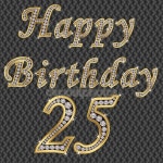 해피 25 생일, 다이아몬드, 벡터 일러스트 레이 션 골든 — 스톡 벡터 © DinoZZZ #8412098