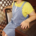 까사 CASA : More dots 블루 체크 앞치마 - (일본직수입) More dots 블루 체크 앞치마 - (일본직수입) | 까사