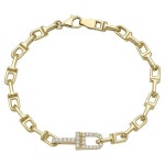비채미라클 | 14k Yellow Gold and Mother of Pearl Station Bar Bracelet For Sale at 1stDibs | yellow gold pearl bracelet distributor -china...