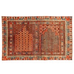 Antique Turkmenistan Khotan Rug, Handmade Oriental Rug, Coral, Ivory, Blue, Soft For Sale at 1stDibs Antique Turkmenistan Khotan...