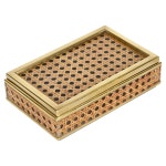 Midcentury Lucite, Brass and Vienna Straw Box, Christian Dior Style, Italy 1970s at 1stDibs | dior jewelry case, dior jewelry box...