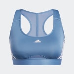 adidas adidas Powerreact Training Medium-Support 3-Stripes Bra - Blue | adidas SA