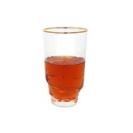 Ebern Designs Nakeem Set Of 6 Highball Glasses With Design On Bottom And Gold Rim | Wayfair