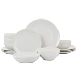 Elama Camellia 16 Piece Porcelain Double Bowl Dinnerware Set & Reviews | Wayfair
