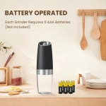 Textiles Hub Gravity Electric Salt And Pepper Grinder Set, Automatic Salt And Pepper Grinder Set, Battery Powered (6 AAA...