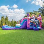 XJUMP Unicorn Inflatable Water Slide Bounce House Combo (with Blower and Pool) & Reviews | Wayfair