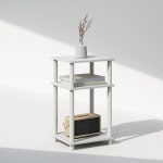 Ebern Designs 3-Tier End Table, White, No Tools Assembly, Compact, Durable Design, Perfect For Small Spaces | Wayfair