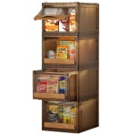 BEACHWATER POOL & SPA, LLC Stackable Storage Bins With Lids, Storage Bins With Front Doors, Clear Storage Cabinets, Stackable...