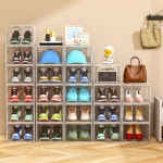 Rebrilliant Large Clear Shoe Boxes Organizer?Thicker Material? Stronger Shoe Box With Magnetic Door, Stackable Shoe Storage Box...