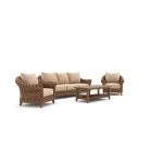 애담교 | Winston Cayman Sofa and Stationary Lounge Chair 4 Piece Rattan Seating Group with Sunbrella Cushions | Wayfair