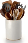 Latitude Run® Utensil Holder, 6.4" Ceramic Kitchen Utensil Holder,Sand | Wayfair