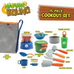 Thin Air Brands Nature Bound: Camp Cookout Set - 15pc - Toy Cooking Accessories Kit, Flickering Light & Crackling Sound Burner...