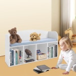 Harriet Bee Bookshelf With Reading Nook, Storage Bench With Book Rack | Wayfair