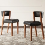 Lark Manor™ Mendivil PU Leather Dining Room Chairs with Pine Wood Legs | Wayfair