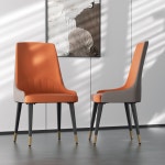George Oliver Jex Leather Solid Back Dining Chairs (Set of 2) & Reviews | Wayfair