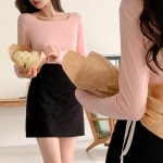 팔영해밀솔라 | 아뜨랑스 - (국내제작)(MADE/데일리템/만능이너) 솔라 쫀쫀 스퀘어넥 소프트 긴팔 티셔츠 (국내제작)(MADE/데일리템/만능이너) 솔라 쫀쫀...