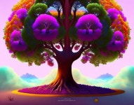 디디얼스(D_the earth) | Surreal purple tree on floating island with pink sky | Deep Dream Generator Without earth and without seed grows the tree of d...
