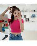 미미드 크롭 반팔 티셔츠 - t NEW bonzishop (본지샵) 미미드 크롭 반팔 티셔츠 - t