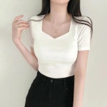 바이영 (퀄리티굿 2탄) 튤립넥 이너 반팔 티셔츠