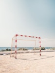 Free Images : sky, blue, sea, volleyball net, ocean, horizon, water, vacation, calm, coast, cloud, beach volleyball, wave, sand...