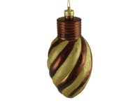 안비싸(AHNBISSA) | 11" Chocolate Brown and Gold Striped Shatterproof Light Bulb Christmas Ornament (Pack of 3) - Newegg.com