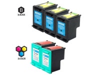 INKUTEN Compatible HP C8765WN (HP 94) and C9363WN (HP 97) Set of 5 Ink Cartridges: Includes 3 Black and 2 Color Cartridge...