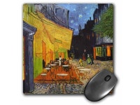 3dRose LLC 8 x 8 x 0.25 Inches Mouse Pad, Cafe Terrace At Night by Vincent Van Gogh, 1888 Restaurant French Street Painting...