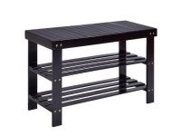 3 Tier Bamboo Shoe Rack Bench Storage Shelf Organizer Entryway Home Furni Black - Newegg.com