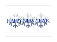 New Year Greeting Cards-Happy New Year-HNY100. Business Greeting Card with Snowflakes and Happy New Year in Blue Shades. Box Set...