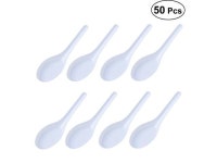 50pcs Home Kitchen Clear Plastic Disposable Soup Spoons Asian Soup Spoons (White) - Newegg.com
