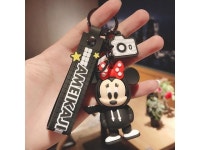 Disney Cartoon Mickey Mouse Stitch Figure Keychains Kawaii Minnie Donald Duck Piglet Key Chain Pvc Model Kid Toys Gift(Purple (9)...