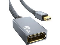디피텍 | 8K Mini DisplayPort to DisplayPort Adapter, Mini DP Male to DP 1.4 Female Converter, Support 8K@60Hz, 4K@144Hz, 2K@240Hz, HDR...